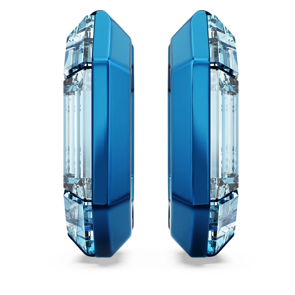 Swarovski Lucent Hoop Earrings, Octagon Shape, Small, Blue 5696038 Foto 2 de 4