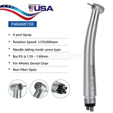 SANDENT Dental High Speed Air Turbine Handpiece Standard Head 4Hole DT-3X