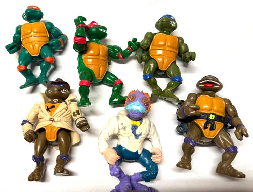 TMNT – 6 Action Figure Lot #13 – Vintage 1980s Loose – Playmates Toys