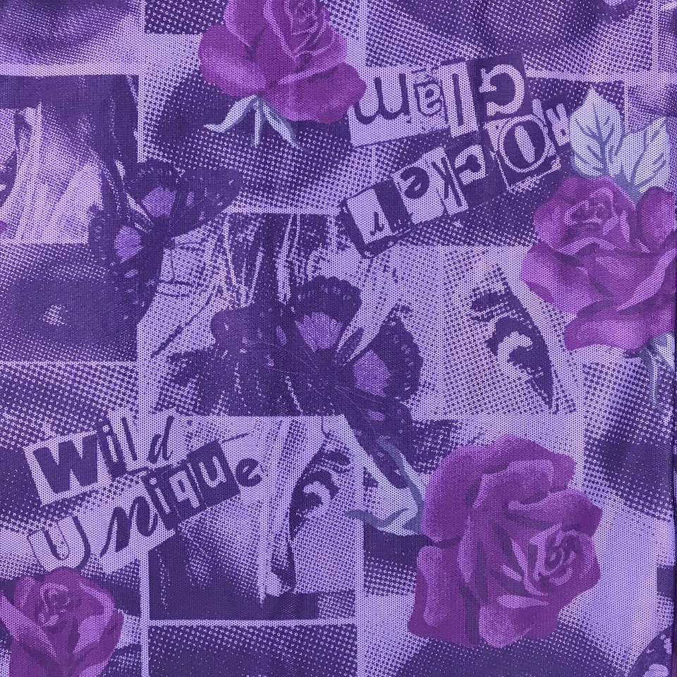 Torrid Betsey Johnson Mesh Pencil Skirt Front Slit Lined Purple Floral Size 2 2X - Image 2 of 4