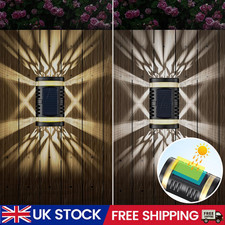 2/4 Solar Wall Lights Outdoor Up and Down Wall Lamp Garden Fence Yard Front Door