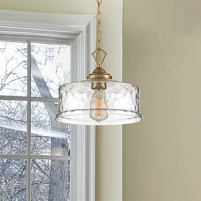 Designers Fountain Drake 1 -Light Brushed Gold Clear glass Metal Chandelier