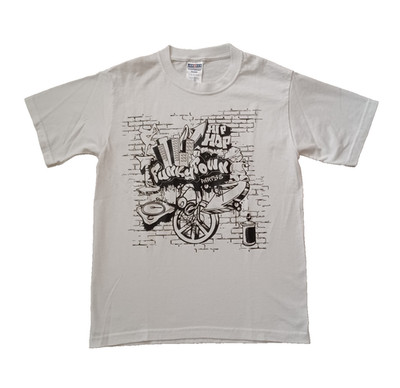 Hip Hop T Shirt Large Youth White Graphic Funky Town DJ Short Sleeve