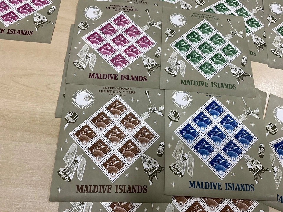 Maldive Islands Quiet Sun Years 1965 SG148 - SG151 MNH 7 juegos de 4 hojas a 1027 Foto 2 de 4