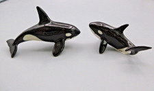 2 Vintage Retired Hagen Renaker Sam & Lotta Orca Killer Whales