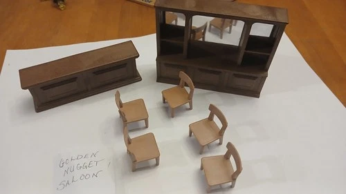 Vintage Playmobil Golden Nugget Saloon Furniture Lot