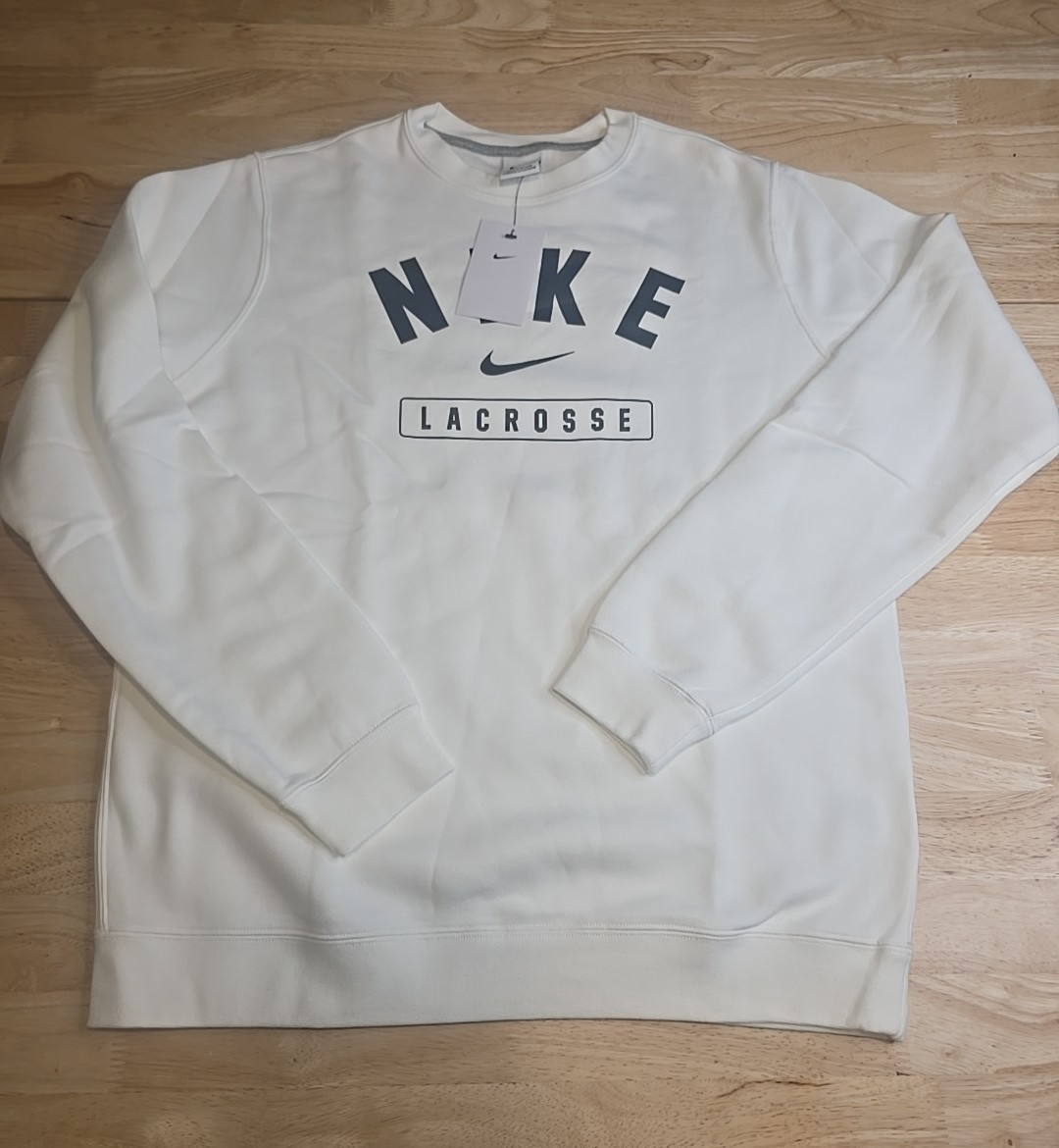 Nike Tennis Club Fleece Crewneck Sweatshirt White Men's Size M