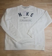 Nike Tennis Club Fleece Crewneck Sweatshirt White Men's Size M
