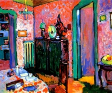 INTERIOR MY DINING ROOM DECORATION 1909 PAINTING BY WASSILY KANDINSKY REPRO