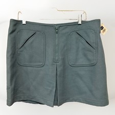 VTG Gap Wool Blend Mini Skirt 16 2003 Y2K Center Zip NWT Slate Blue
