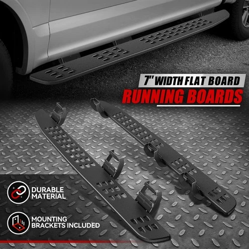 FOR 15-22 F150 F250 SUPER CREW CAB 7.25" RAPTOR STYLE STEP BAR RUNNING BOARDS