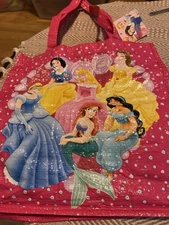 Disney Princess Tote Bag – Ariel, Belle, Jasmine, Cinderella, Snow White - C5