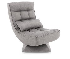 Dark Grey 4 Position Adjustable Floor Chair, Swivel Base, Lumbar Pillow,Foldable