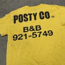Post Malone Yellow Posty Co. Bat Graphic Tee B&B 921-5749 Size S Concert Merch