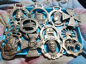 13 Brass Horse Medallions