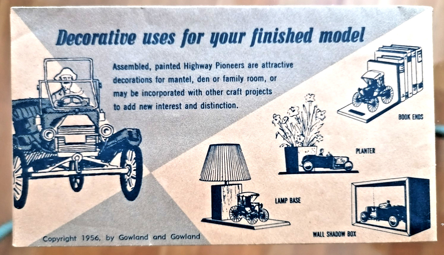 1956 : REVELL GOWLAND & GOWLAND ISTRUZIONI MONTAGGIO MODELLO AUTO FORD T 1910