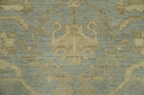 Grey Oushak Turkish Area Rug 8x10 Ft Transitional Vegetable Dye Wool Carpet - Picture 6 of 15
