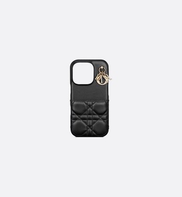 Dior Lady Dior iPhone 16 Pro Case Black Cannage Quilted Leather