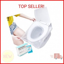 50 Pack Disposable Plastic Toilet Seat Cover Non Slip Individually Wrapped for T
