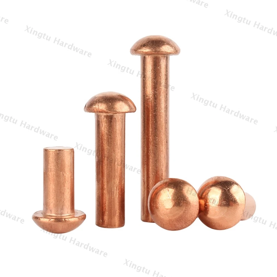 Rivetti in rame M1,5 M2 M2,5 M3 M4 M5 M6 M8 testa tonda metrica rivetti solidi - Immagine 4 di 4