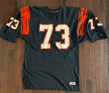 1980s Cincinnati Bengals Eddie Edwards Game Worn Used Jersey Koch Tag Team Rpr