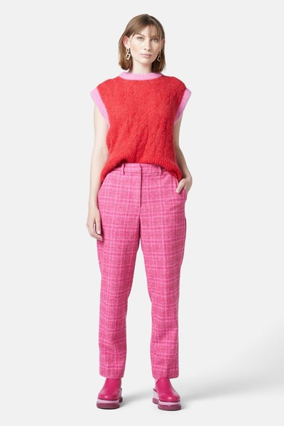 Gorman Best Alpaca Merino Blend Wool Sleeveless Jumper Sweater Red Pink Size 10