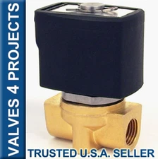 1/4" 24VDC Electric Solenoid Valve, Brass, Air Gas Water, N/C,  24-Volt DC B20V
