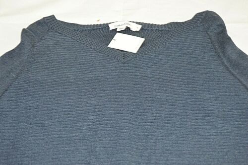 Suéter para hombre cuello en V Calvin Klein tejido azul marino talla XL NUEVO CON ETIQUETAS - Imagen 3 de 6