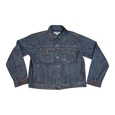 Vintage Rica Lewis Denim Jean Jacket Blue Unisex Size XL Button Down