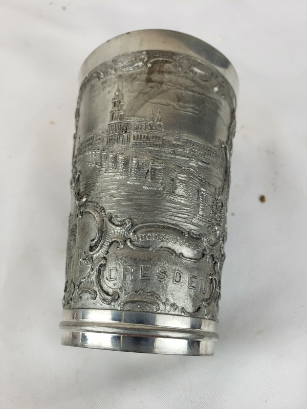 Antique German Pewter Glass, ca. 1920s