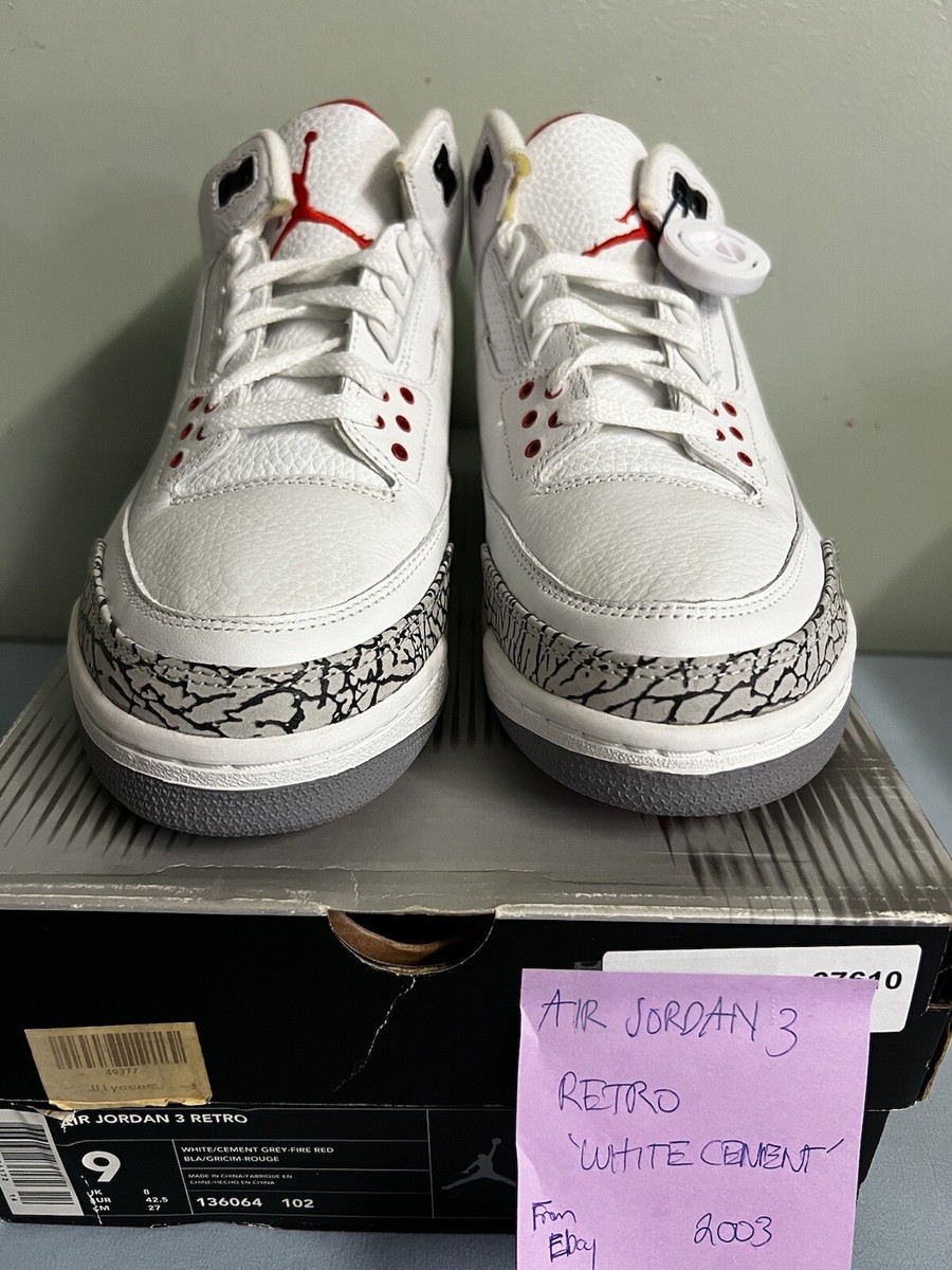 Air Jordan 3 ホワイト/グレー/ブラック US8 Nike Air Jordan 3 Retro Cement Grey CT8532-106 Men's Size New | eBay