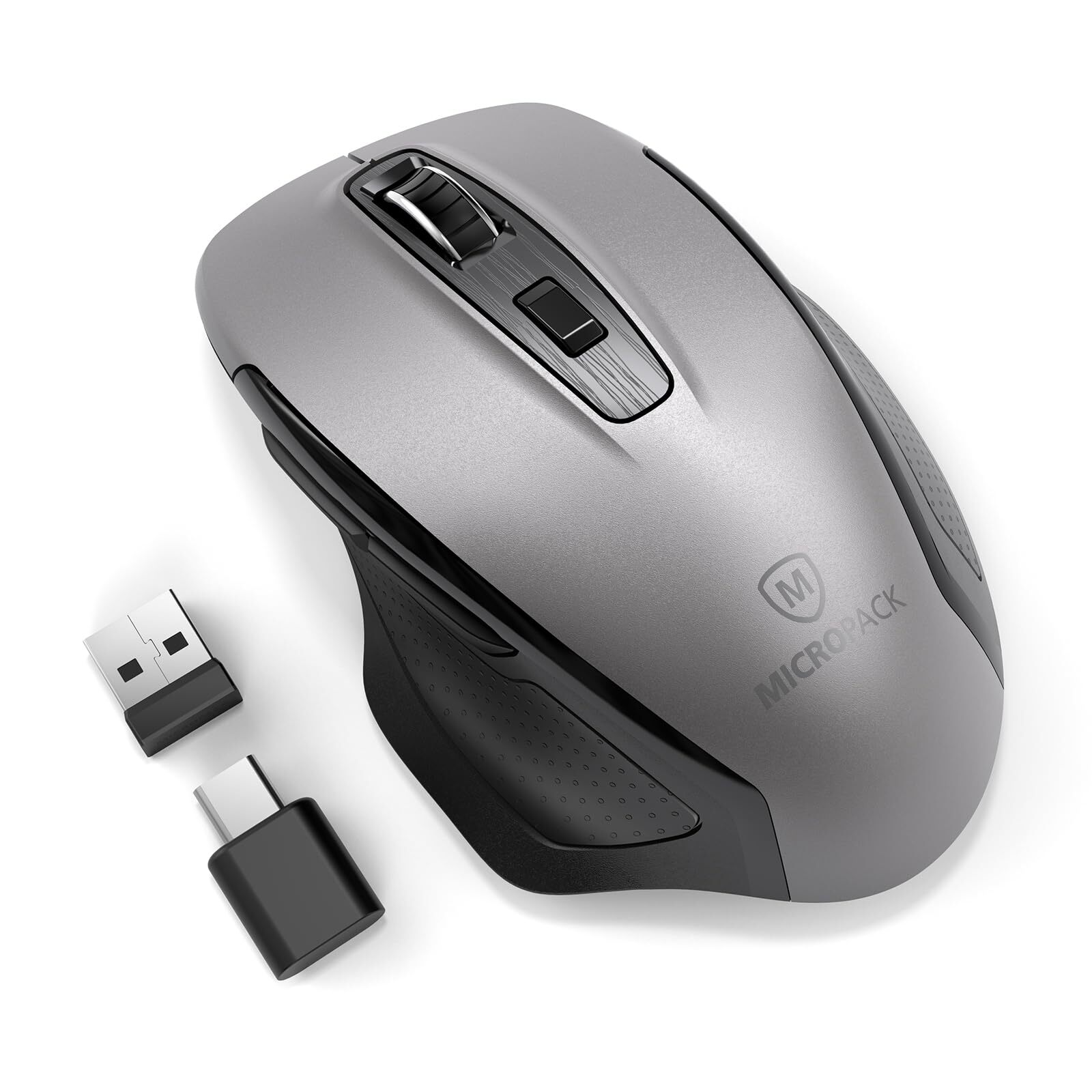 2.4G Wireless Mouse with USB Receiver & C Adapter for Computers Laptops PCs-image