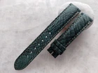 18mm/16mm Genuine Real Green Ostrich Leather Padded Watch Strap Band