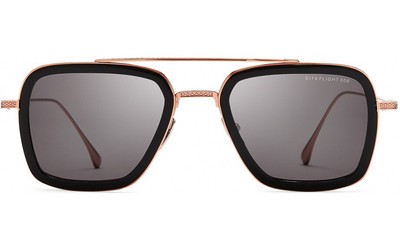 DITA FLIGHT 006 7806 E Shiny Black Rose Gold Gray Lens Aviator Men 