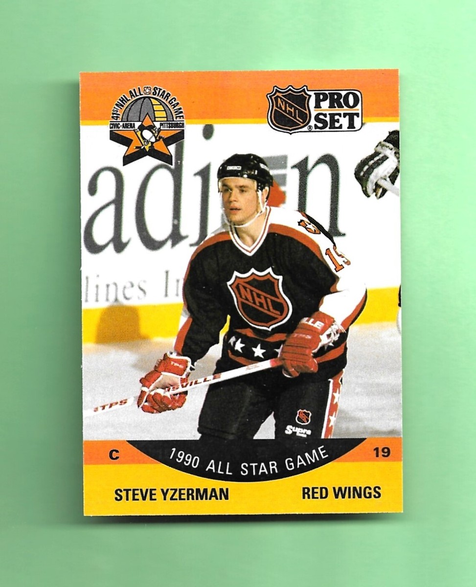 1990-91 Pro Set ALL STAR Card # 347 STEVE YZERMAN DETROIT RED