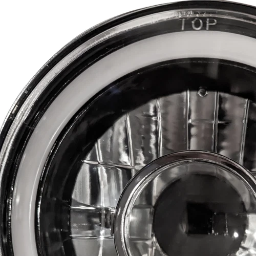 Faros LED blancos halo redondos de 7 pulgadas con carcasa negra para Chevy C10 C20 - Imagen 7 de 10