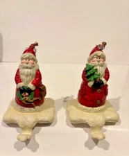 Lot of 2  Tee Time Imports Christmas stocking hanger composite material