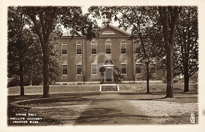 Dining hall Phillips Academy Andover MA 1910 RPPC Photo Postcard COPY