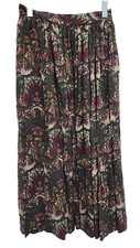Vintage F.A.Chatta LTD Womens BOHO Maxi Skirt Size 8 Paisley Pleated Festival