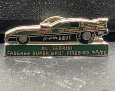VRHTF VTG RARE ''NHRA AL SEGRINI FABERGE SUPER BRUT FUNNY CAR'' HAT PIN 1.5  X 1''