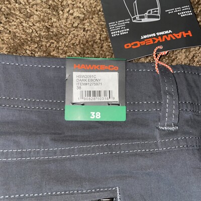 Hawke & Co Shorts 1275971 Viking Men Sz 38 Dark Ebony NWT Outdoor