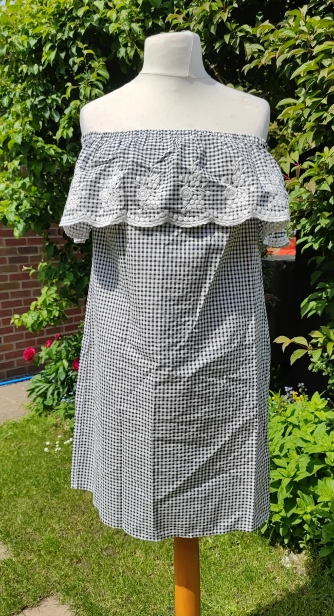 Size 10 Tall Gingham Dress Off the Shoulder Dorothy Perkins NEW RRP £26 |  eBay