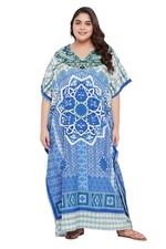 Long Maxi Dress Beach Cover Up Kaftan Kimono Sleeves Hippy Boho Night Gown Dress