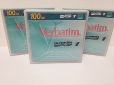 Lot of 3 Verbatim 100 GB Ultrium LTO 1/2 Inch Tape Cartridge 93827 Sealed