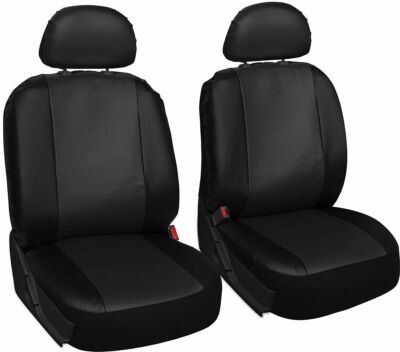 VW BEETLE DUNE Leather Look MAYFAIR Black FRONT Car Seat Covers