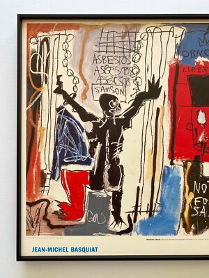 JEAN MICHEL BASQUIAT RARE VTG 1999 FRAMED LITHO POSTER 