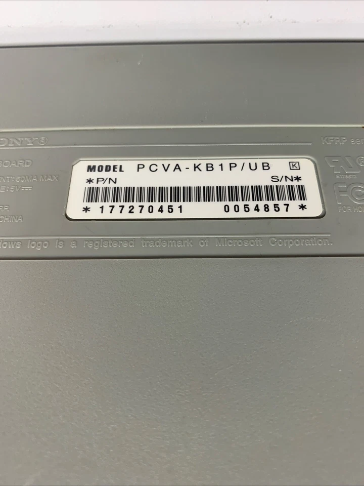 Sony VAIO PCVA-KB1P/UB Gray PS2 Wired QWERTY Standard Computer Keyboard - Image 3 of 3