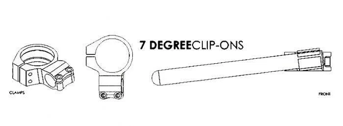 Vortex racing clip-on handlebar - 41mm fork tube (7 degree)- black _CL0041K - Image 2 of 2