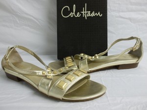 Cole Haan Size 7.5 M Air Hadley Leather Soft Gold Sandals New Womens Shoes | eBay