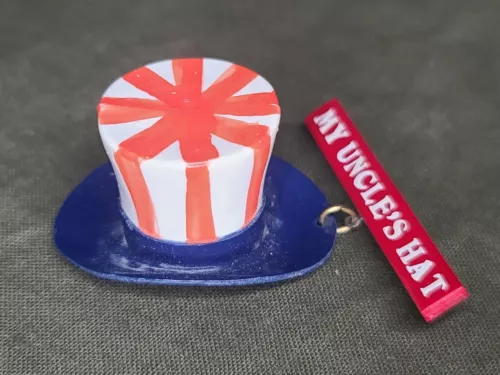Vintage WWII Sweetheart "My Uncle's Hat" Uncle Sam Pin Brooch 1940s US Patriotic